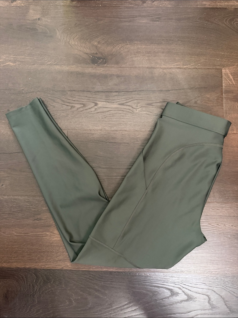 ALO High Waist Women’s High-Rise Olive Green Stretch Leggings size Large